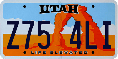 UT license plate Z754LI