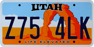 UT license plate Z754LK