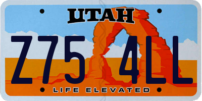 UT license plate Z754LL
