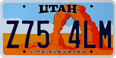 UT license plate Z754LM