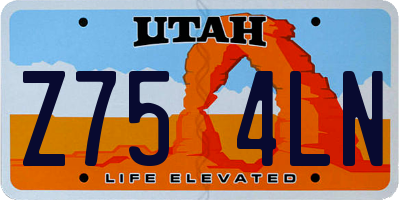 UT license plate Z754LN