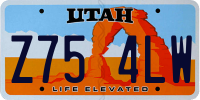 UT license plate Z754LW