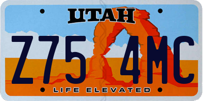 UT license plate Z754MC