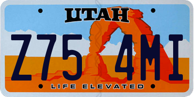 UT license plate Z754MI