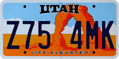 UT license plate Z754MK