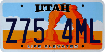 UT license plate Z754ML