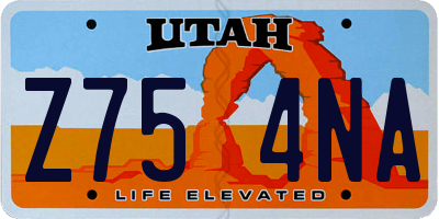 UT license plate Z754NA
