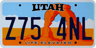 UT license plate Z754NL