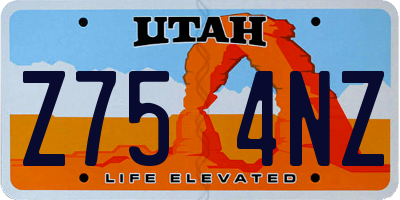 UT license plate Z754NZ