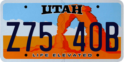 UT license plate Z754OB