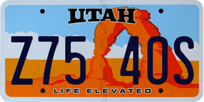 UT license plate Z754OS