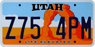 UT license plate Z754PM