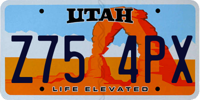 UT license plate Z754PX