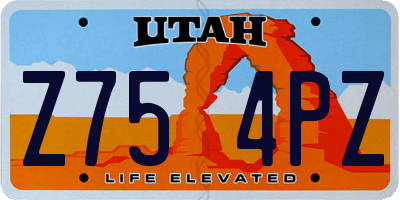 UT license plate Z754PZ