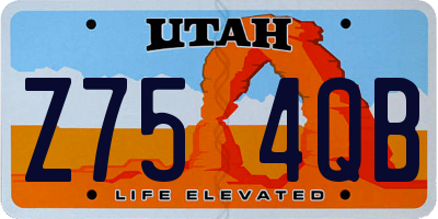 UT license plate Z754QB