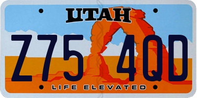 UT license plate Z754QD