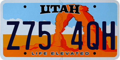 UT license plate Z754QH