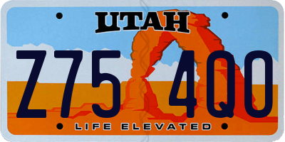 UT license plate Z754QO