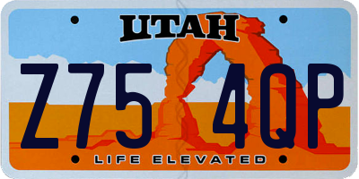 UT license plate Z754QP
