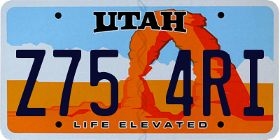 UT license plate Z754RI