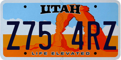 UT license plate Z754RZ