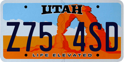 UT license plate Z754SD