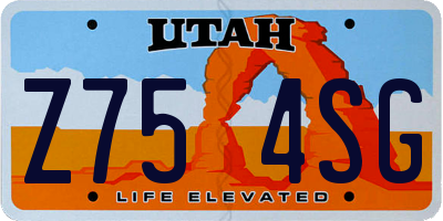 UT license plate Z754SG