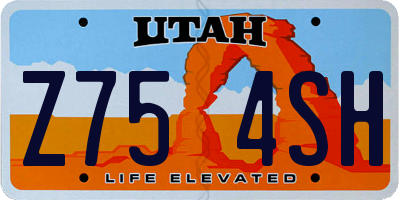 UT license plate Z754SH