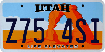 UT license plate Z754SI