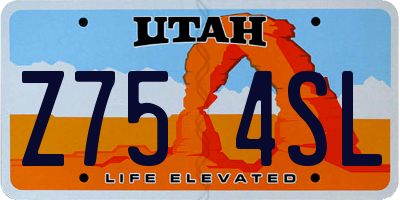 UT license plate Z754SL
