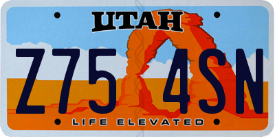 UT license plate Z754SN