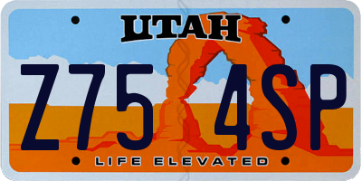 UT license plate Z754SP