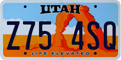 UT license plate Z754SQ