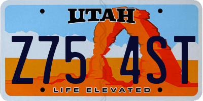 UT license plate Z754ST