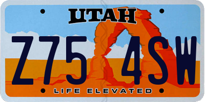 UT license plate Z754SW