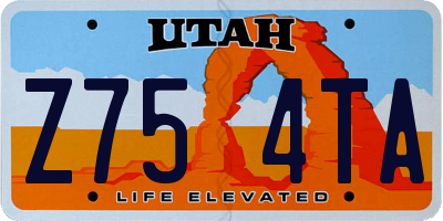 UT license plate Z754TA
