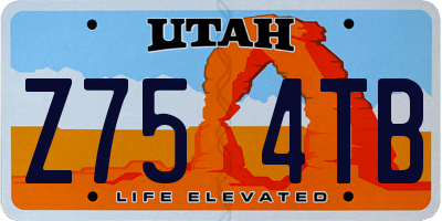 UT license plate Z754TB