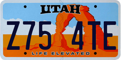 UT license plate Z754TE