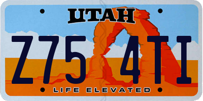UT license plate Z754TI