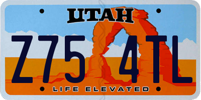 UT license plate Z754TL