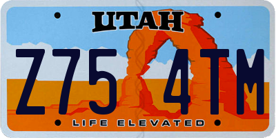 UT license plate Z754TM
