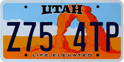 UT license plate Z754TP