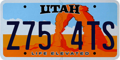 UT license plate Z754TS