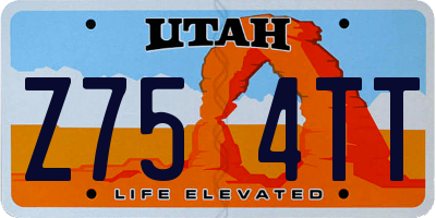 UT license plate Z754TT