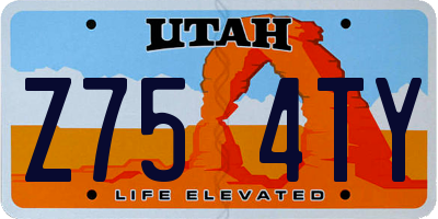 UT license plate Z754TY