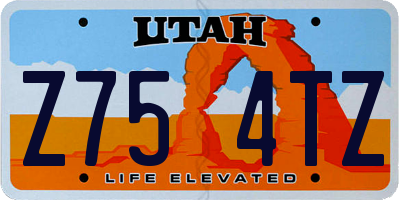 UT license plate Z754TZ
