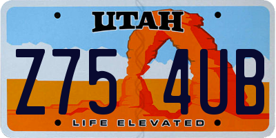 UT license plate Z754UB
