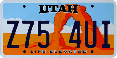 UT license plate Z754UI