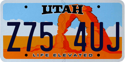 UT license plate Z754UJ