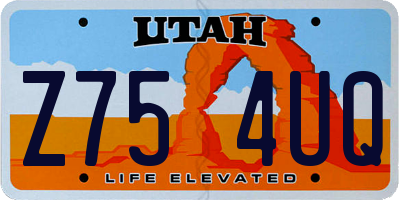 UT license plate Z754UQ